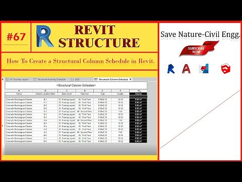 #67. How To Create a Structural Column Schedule in Revit.| Column Schedule| Revit Structure For Free
