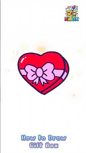Drawing Valentine's Heart-Shaped Gift Box 🎁🩷 | Pink Ribbon | Easy Drawing