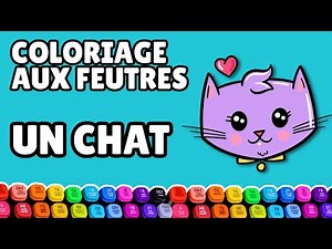 Coloriage d'un Chat Kawaii 🐱 Dans Un Livre de Coloriages Relaxant et Facile