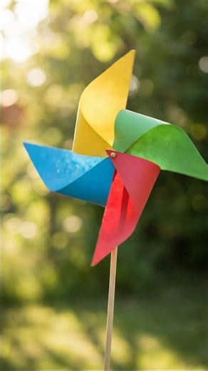 Spin Into Color! 🌈 Watch This Pinwheel Glow in the Sun