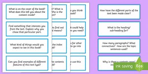 Non Fiction Reading Prompt Cards