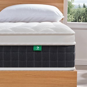 Queen Size Hybrid Mattress, Z-HOM Classic 10 inch Foam Euro Top Mattress, 5-Zone Pocket Spring Support for Back Pain, Medium Firm