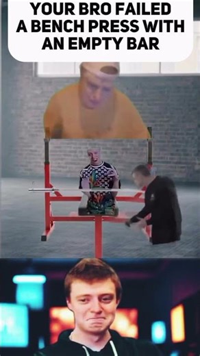 Your Bro Failed a Bench Press with an Empty Bar 💀😂 | FMax #gymmemes #funny #fitness