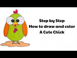 How to Draw a Cute Cartoon Chick | Easy Step by Step Drawing for Kids