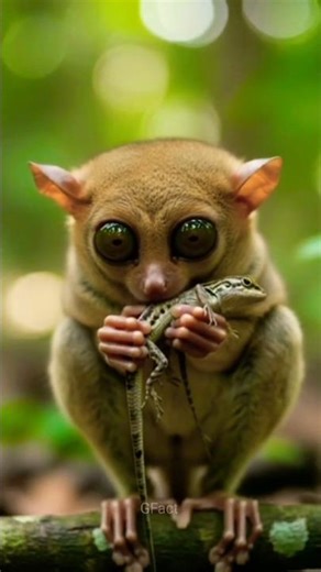 Tarsier – World’s Smallest Primate with Giant Eyes 😳🐒 | Amazing Animal Facts #shorts
