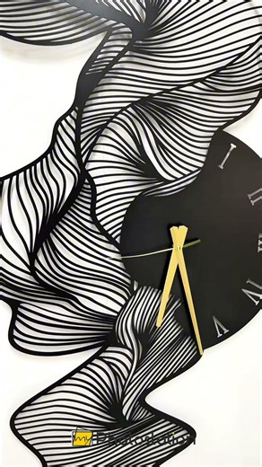 Flowing Abstract Wave Metal Wall Clock – Modern Artistic Decor