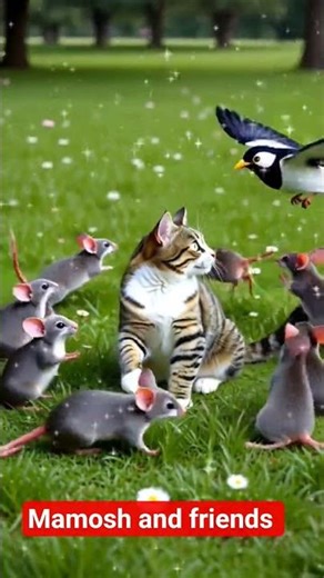 Mamosh and his new friends in the garden