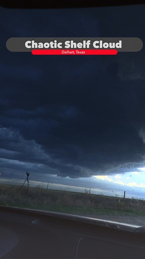 Beautiful Shelf Cloud Forming During Storm Chasing in Texas