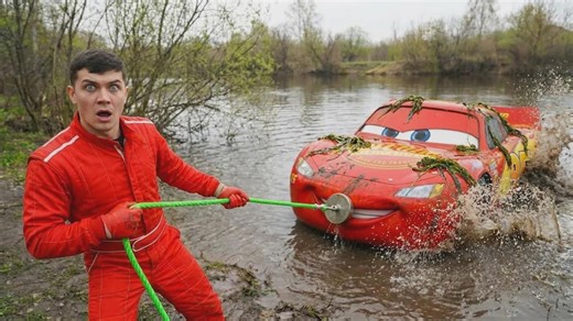 We found Lightning McQueen underwater while magnet fishing!