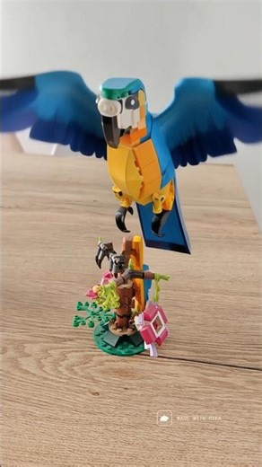 bright and colorful parrot made from LEGO bricks#LEGO#LEGOPet #LEGOParrot #LEGOModel#ToyBuilding#ai