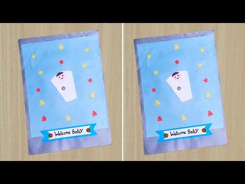 Welcome Baby Card ideas //Congratulations on Baby Card //DIY Greeting Card for Newborn Baby