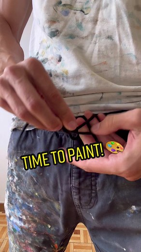 Got my paint pants on ✅ I heard your requests and the painting is coming! Today I’m recording a video for YouTube 🎨 #artstudio #artistsoftiktok #artvlog #acrylicartist