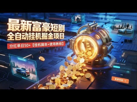 【短剧赚钱APP】富豪短剧挂机脚本：全自动挂机日入2+，分红模式日入50+附0撸教程#短剧赚钱#挂机赚钱#自动赚钱#赚钱APP#看短剧赚钱#分红项目#被动收入#富豪短剧#安卓赚钱#网赚项目#手机副业