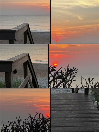 Moonrise and Sunrise in Flagler Beach, Florida, USA