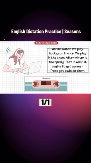 ✍ English Dictation Practice | Seasons #BeBetter #englishlistening #englishdictation