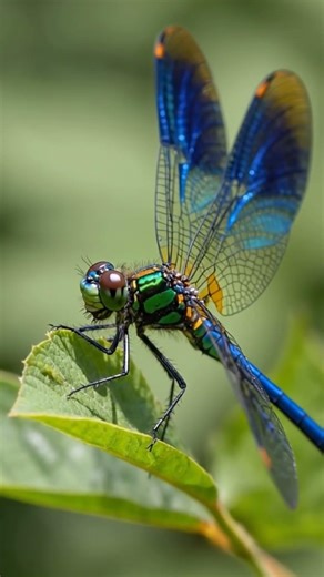 The Metallic Jewel: Stunning Dragonfly in 4K! 🐉💎 #Satisfying