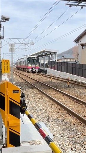 【しきぶ駅】踏切から見るハピラインふくい普通「敦賀行き」521系到着2026.3.20#shorts