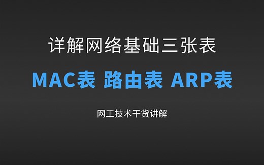 19 详解网络基础最重要的三张表：ARP表、MAC表、路由表的区别和各自作用