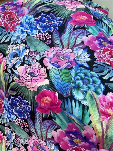 Tropical Floral Linen Fabric – 150cm Wide (59” / 1.64yd) Sewing & Home Decor - Etsy