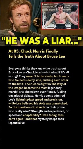 At 85, Chuck Norris Finally Tells the Truth About Bruce Lee#shorts