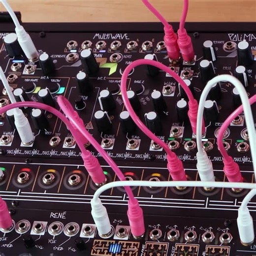 Make Noise on Instagram: "Activating MultiWAVE with Maths! The “Universal” aspect of New Universal Synthesizer System refers to the fact that these modules can interact with any voltage controlled module, instrument or interface, using standard CV and Gate connections over traditional patch cables. In this example, the Touch Gate output on a PrssPnt is connected to the Cycle input on Channel 4 of Maths, whose EOC output is patched to the Activate input on MultiWAVE. MultiWAVE’s Channel Index out