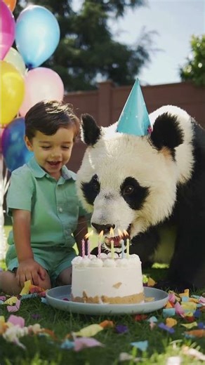 Baby Panda Throws a Birthday Party Surprise for a Little Boy 🎂🐼 | Funny & Adorable Moment