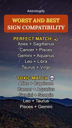 Worst And Best Sign Compatibility #zodiac #zodiacsigns #astrology #horoscope #tarot #astrologify