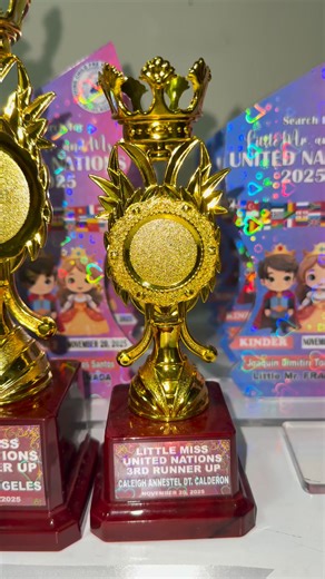 Celebrate Excellence with Custom Trophies & Awards!Looking for a timeless way to honor achievement? Our high-quality personalized trophies and plaques are perfect for:✅ Pageants & Crowning Moments (like Little Miss UN!) ✅ Corporate Recognition & Excellence ✅ Sports Tournaments & School Events ✅ Personalized Gifts for Special Milestones ✅ Customized Medals, Plaques & More!🌟 Premium Materials | Precision Engraving | Elegant Finish 🌟 📦 Single Pieces & Bulk Orders Welcome 🚚 Fast Turnaround & Sec