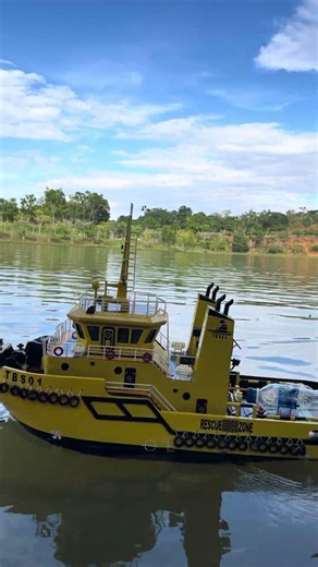 Sound engine diesel rc tug boat yellow #rcboatbatam #soundenginemodule