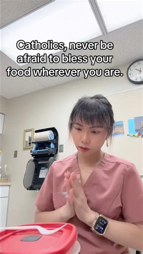 Catholics on being seen blessing the food