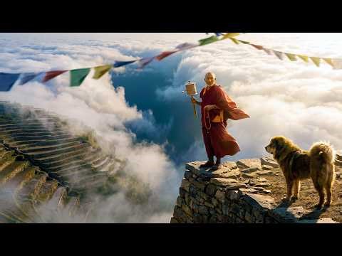 Tibetan Monks Meditating Above Clouds — Deep Tibetan Chant for Stress Relief & Calm Mind