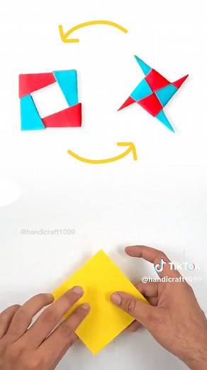 make a ninja star of paper handicrafts tutorial #ninja #star #handicraft #papercraft #viral