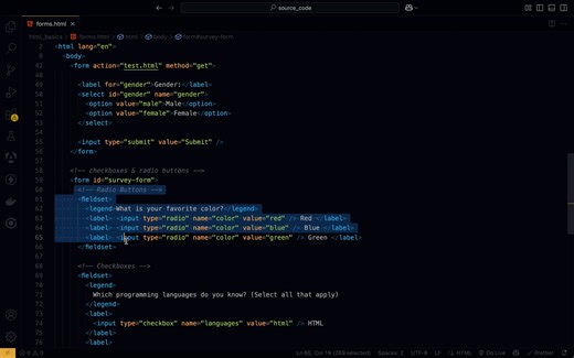 7.Checkboxes and Radio Buttons (using Input tag in Forms)
