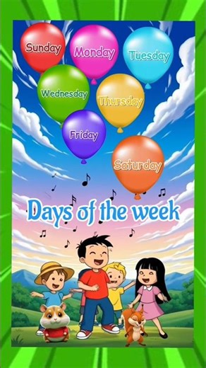 Learn the days of the week || Sunday Monday Tuesday song