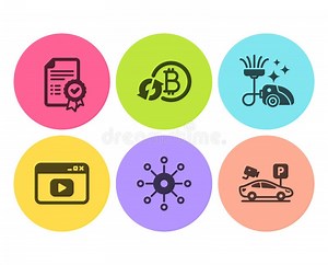 Multichannel, Vacuum Cleaner and Refresh Bitcoin Icons Set. Vector Stock Vector - Illustration of cash, design: 147538713