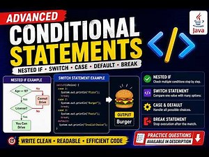 🔥 Advanced Conditional Statements in Java | Nested If, Switch, Case, Default & Break