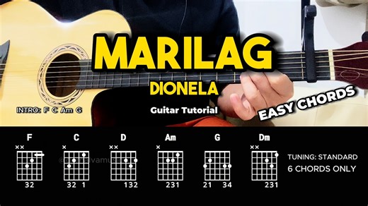 Marilag - Dionela | Guitar Chords Tutorial For Beginners #guitartutorial #chords #lyrics | dernalvamusic