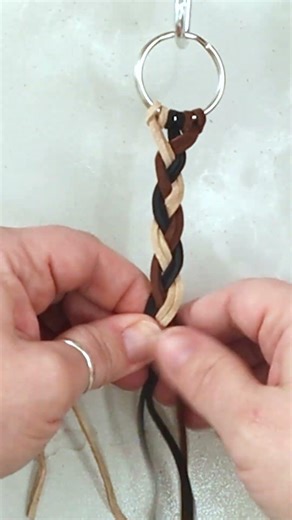 3-Strand Leather Braid Keychain | Easy Leather Lace Technique