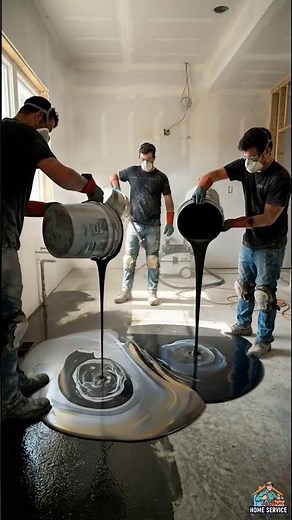 Cracked Concrete to LUXURY Kitchen! 🤯 (Insane Metallic Epoxy Floor) #interiordesign #luxuryhomes