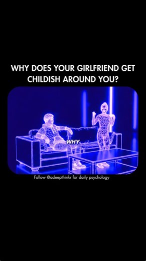 Psychology | Neurology | Mentality on Instagram: "Your girlfriend may act childish around you because she feels safe. Psychology shows people drop mature defenses when they trust someone deeply. In close relationships, emotional regression increases by about 30%, letting playfulness and silliness come out. The brain switches from performance mode to comfort mode. Stress hormones drop, and behavior becomes more spontaneous. It’s like taking off a tight jacket after a long day. You stop managing y