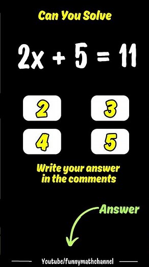 Can You Solve 2x + 5 = 11? 🤯 / Viral Math Equation