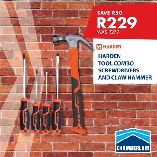 Save where it matters 💪 Upgrade your toolbox and get more value for less with our Back to Business Promotion. Quality tools, great savings, and deals you don’t want to miss. 🛒 Shop at all 9 Chamberlain store or online at https://www.chamberlains.co.za/fhc-back-to-business 🗓️Prices valid till 1 March. While stocks last. T’s & C’s apply. #Chamberlain #ChamberlainHardware #BackToBusiness #Chamberlain #ToolDeals #SmartSavings #BuildBetter | Chamberlain Hardware