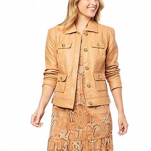 G by Giuliana Black Label Quilted Faux Leather Jacket | HSN