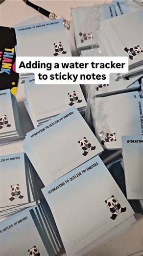 I added a water tracker to this sticky note design! 💦 #watertracker #stationery #stickynotes