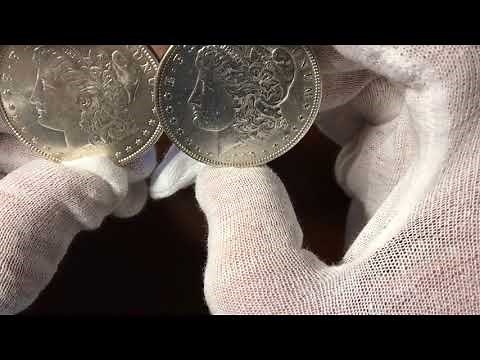 Morgan silver dollars cleaned vs not cleaned - how to spot using light angles.