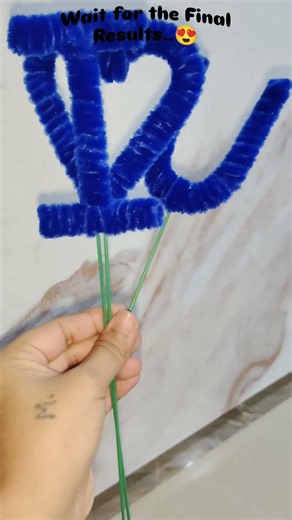 Blue Flowers Made with Pipe Cleaners 💙🌸