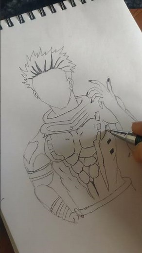 sukuna cool pose drawing 😎jujutsu kaisen anime #art #sukuna#anime #drawing #painting #shorts