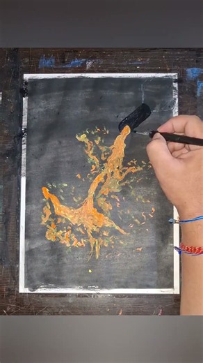 🎨 Acrylic Pour Painting | Easy Step-by-Step Tutorial | Amazing Orange Splash Art 🔥