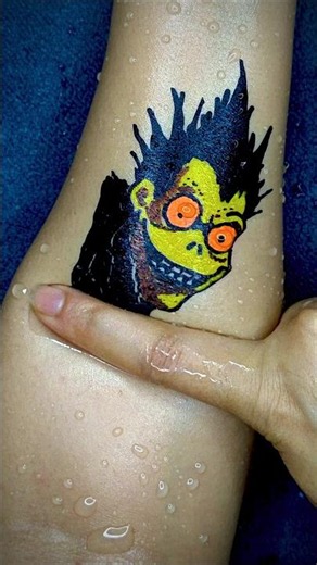 Like So Ryuk Gets Apple 🍎 Temporary Tattoo by floating pen | Artfull Answers #shorts #tattoo#art