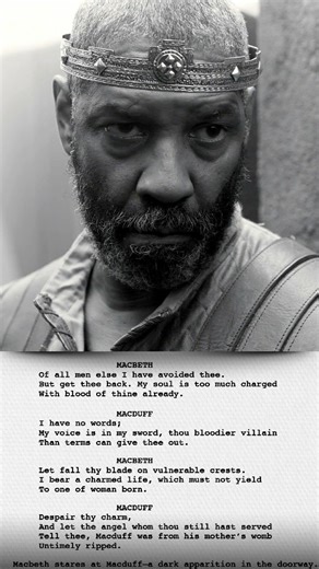 Script in Motion | For the Love of Motion Pictures on Instagram: "The screenplay of The Tragedy of Macbeth (2021), written and directed by Joel Coen, offers a distinctive take on Shakespeare’s classic text. Coen reshaped the play with subtle cuts and rearrangements, keeping the original verse but crafting a darker, more focused narrative. Interestingly, Denzel Washington, who plays Macbeth, admitted he had never read or seen the play before, allowing him to approach the character with complete f
